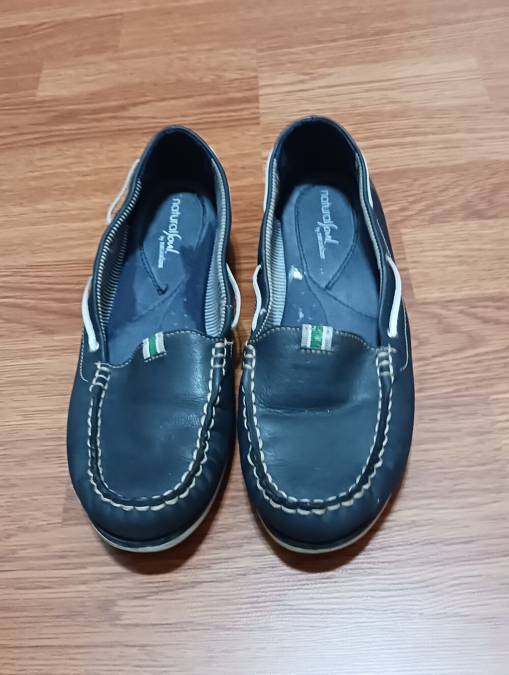 Natural Soul Navy and Cream Casual Slip-On Deck Shoes